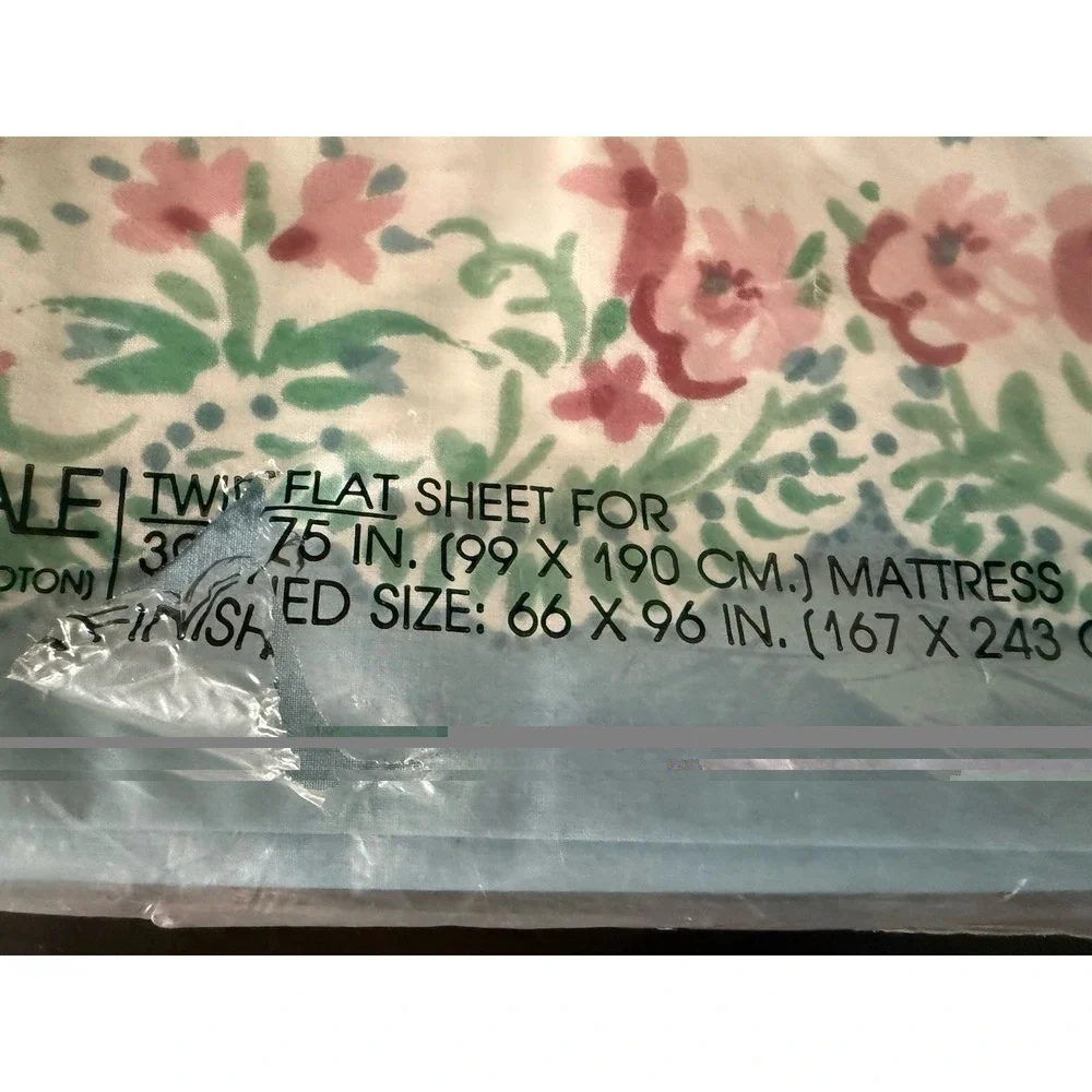 Vintage Martex Full Flat Sheet‎ Garden Provencal 39